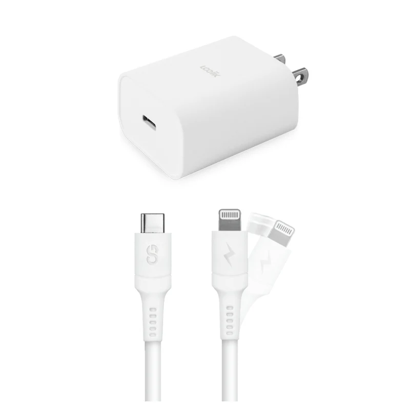 LOGiiX - Kit de chargement essentiel pour iPhone - Blanc