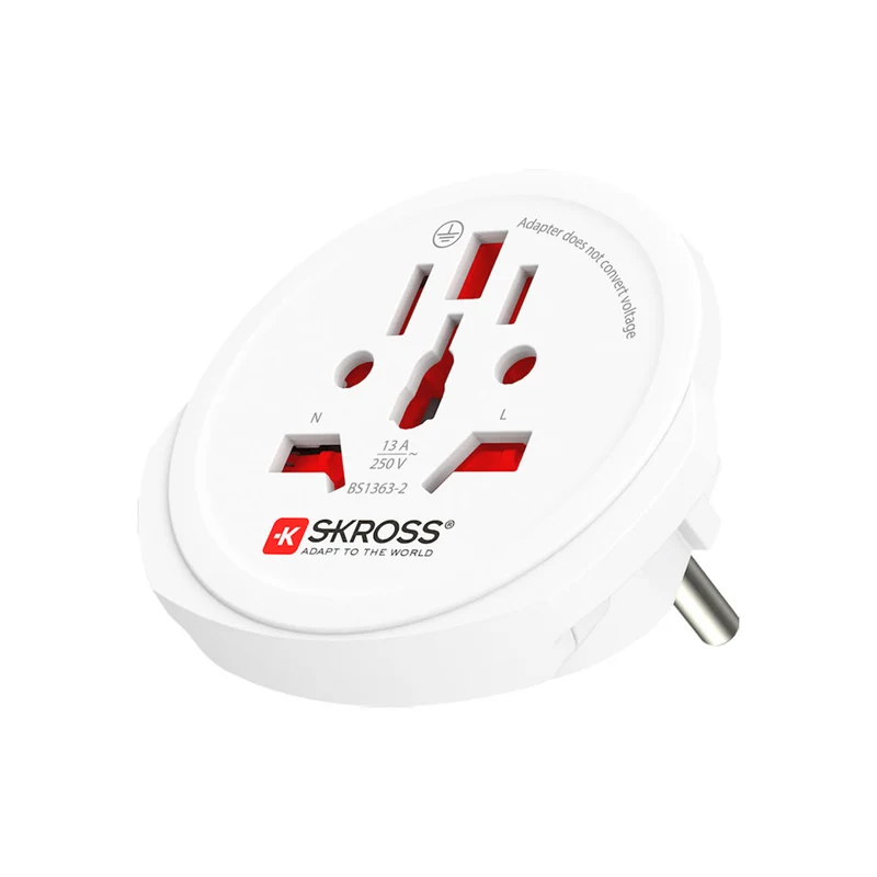 SKROSS World to Europe Travel Adapter - White