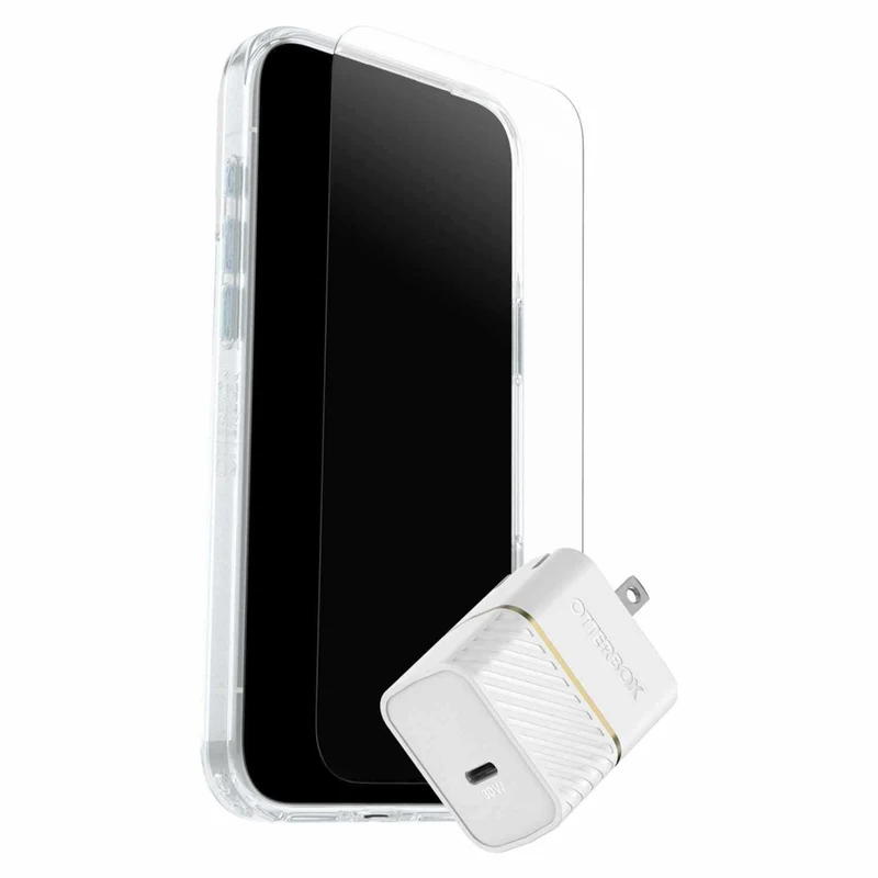 OtterBox Protection+Power Kit (Symmetry Clear Compatible with MagSafe with Glass + Wall Charger 30W) for iPhone 17 Pro Max - Clear