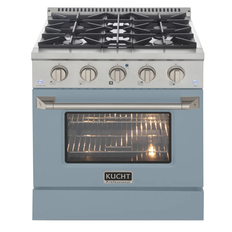 Kucht 30" KDF Series Pro Style Natural Gas Dual Fuel Range - Stainless Steel/Light Blue