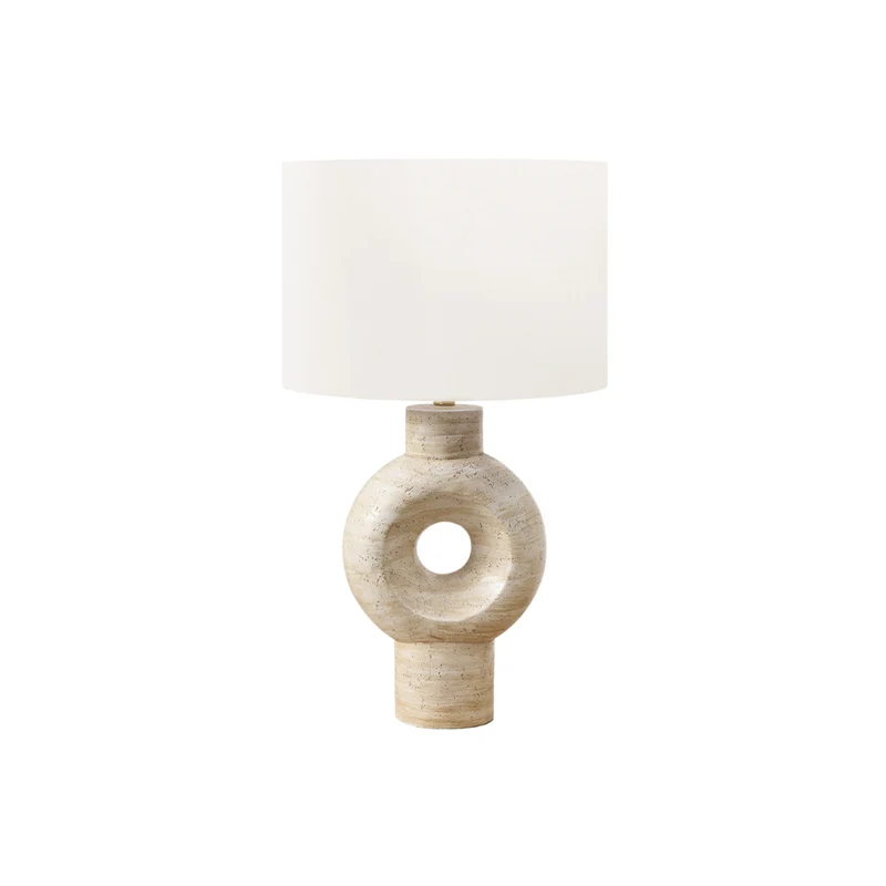 Monarch Specialties 28" H Contemporary Table Lamp - Beige Resin / Ivory / Cream Shade