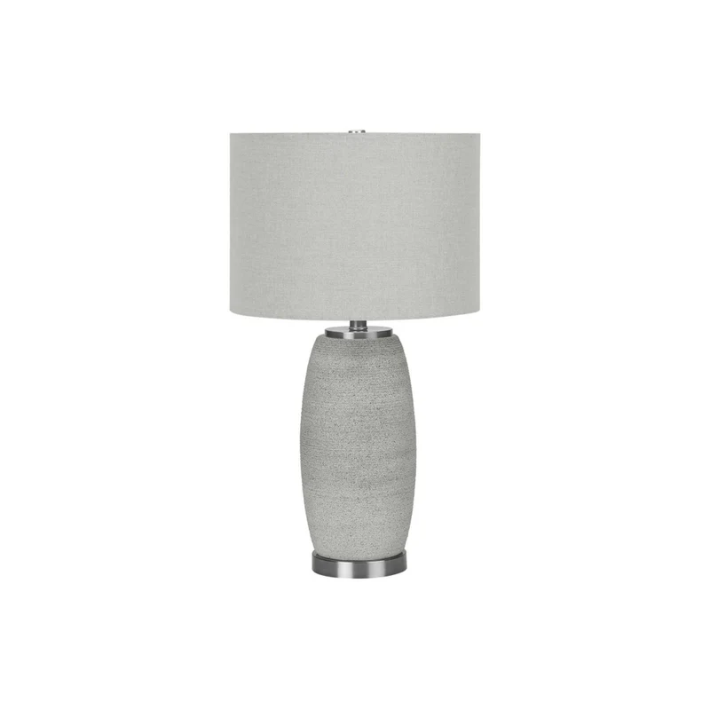 Monarch Specialties 25" H Table Lamp - Grey Ceramic / Grey Shade