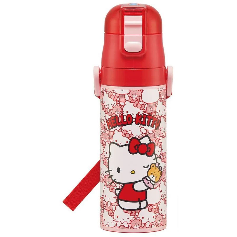 Bouteille en acier inoxydable ultra légère Hello Kitty Ushiro Shiro, 470 ml, SDC4