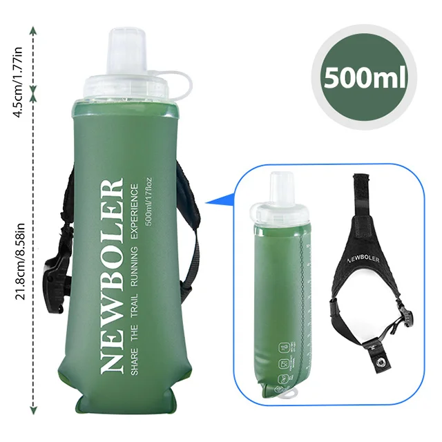 Gourde de running pliable 500 ml à sangle de main