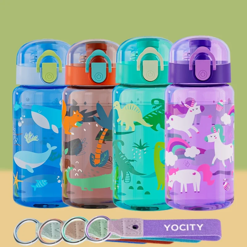 Gourde Enfant - Cartoon 550 ml avec cordelette