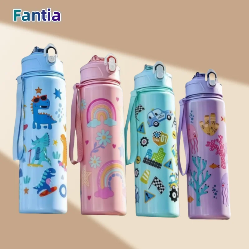 Gourde Enfant - Motifs Dinosaure, voiture, arc en ciel 750 ml