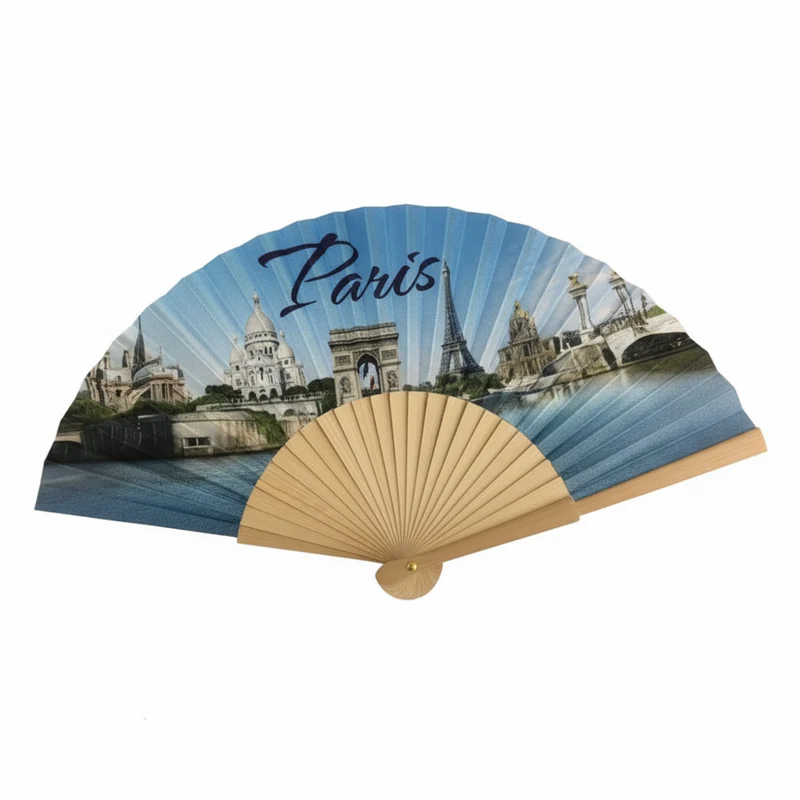Éventail souvenir de Paris en bois