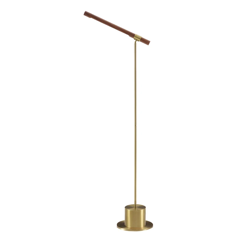 Monarch Specialties 9652 65"H Floor Lamp - Brass Metal, Wood-look Shade