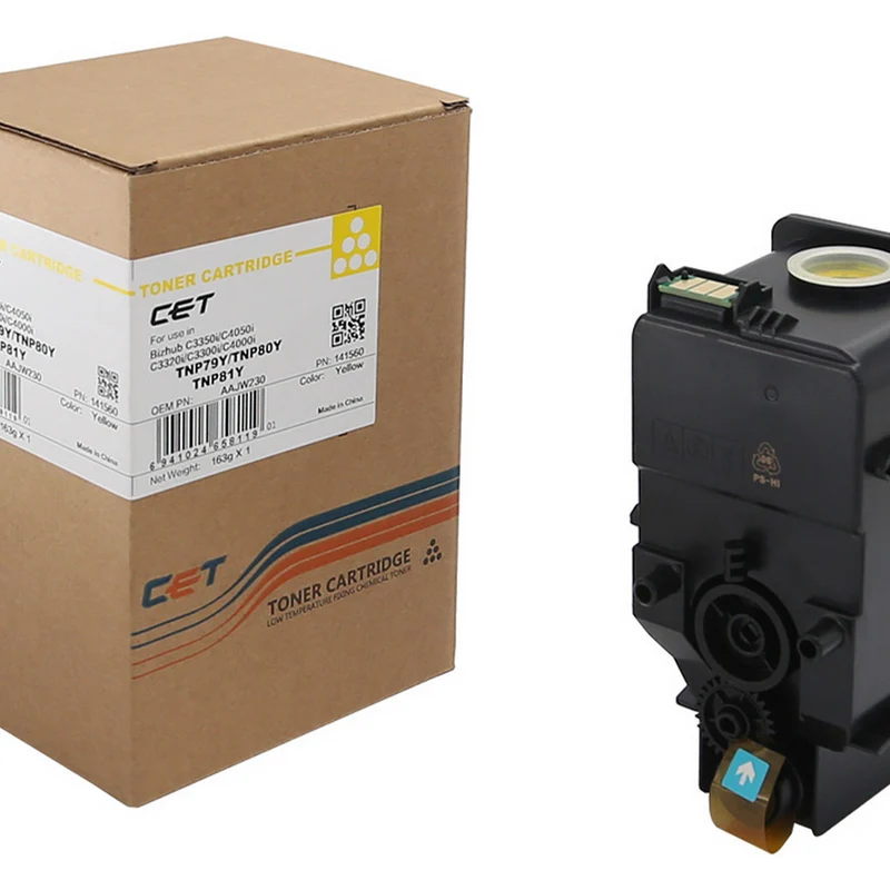 CET - Konica Minolta Bizhub C3300i/3320i/3351i/4001i/4050i TNP79Y/TNP80Y/TNP81Y Cartouche de toner - Rendement Standard - Jaune