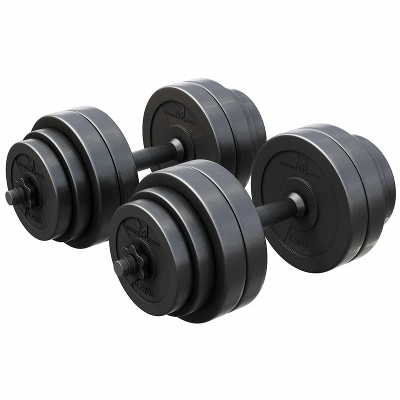 Set d'haltères courts en plastique E-Series 30 kg