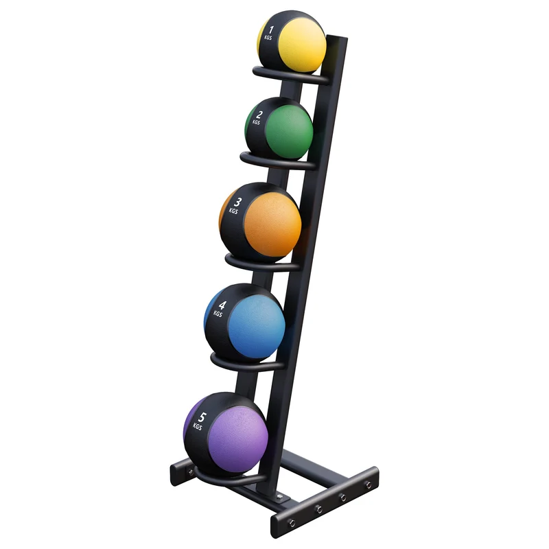 Lot de 5 médecines ball avec rack de rangement