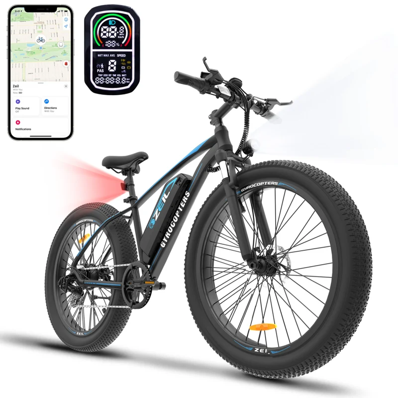 Gyrocopters Zeil Electric Bike for Adults - Speed 40 kmph - PAS Range 91 km - Black