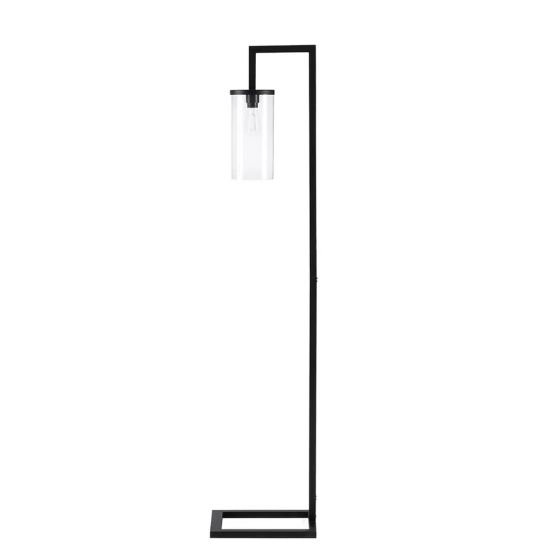 Monarch Specialties 9656 68"H Floor Lamp - Black Metal/Glass Shade