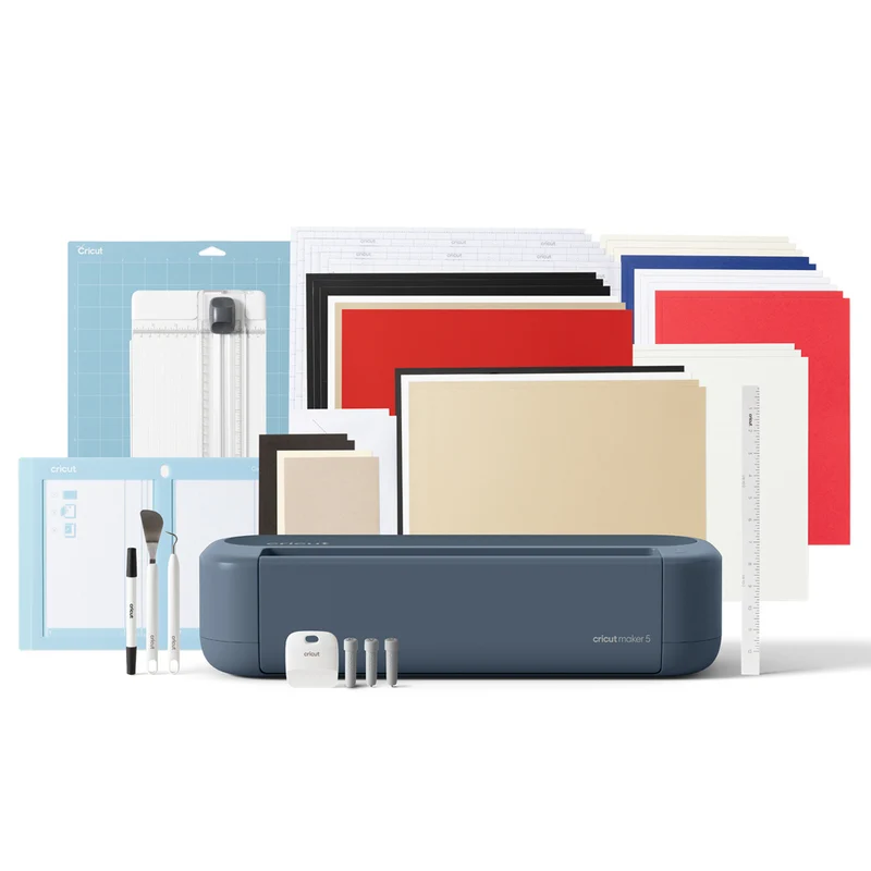 Cricut Maker 5 Cutting Machine Essentials Bundle - Slate Blue