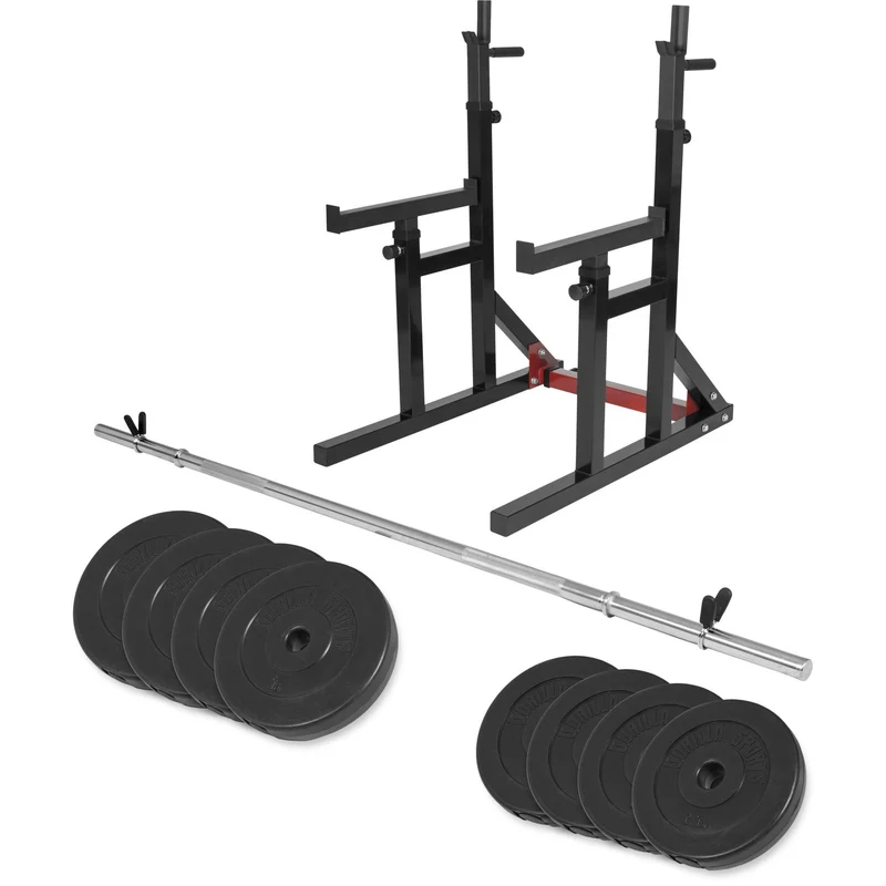 Rack à squat avec barre 30 mm et disques 30 kg