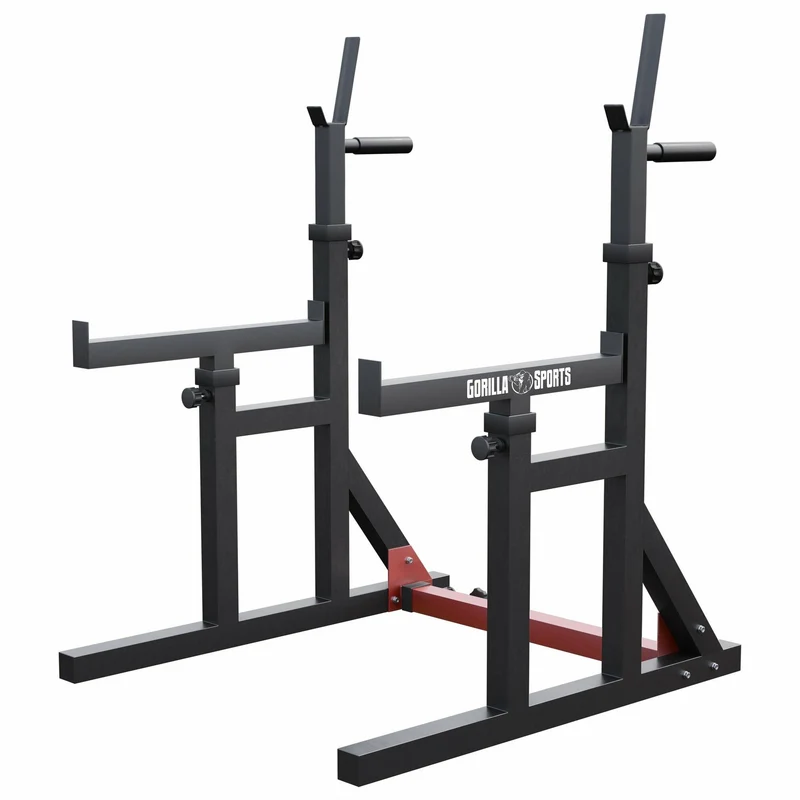 Rack à squat multifonction réglable avec poignées dips