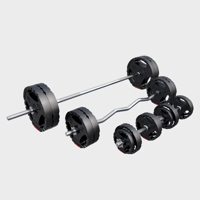 Set barre d'haltères en plastique 100 kg