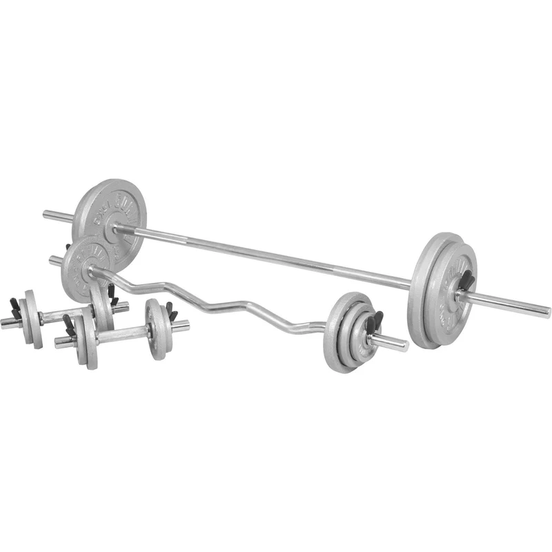 Set d'haltères en fonte 108 kg avec stop disques à ressort