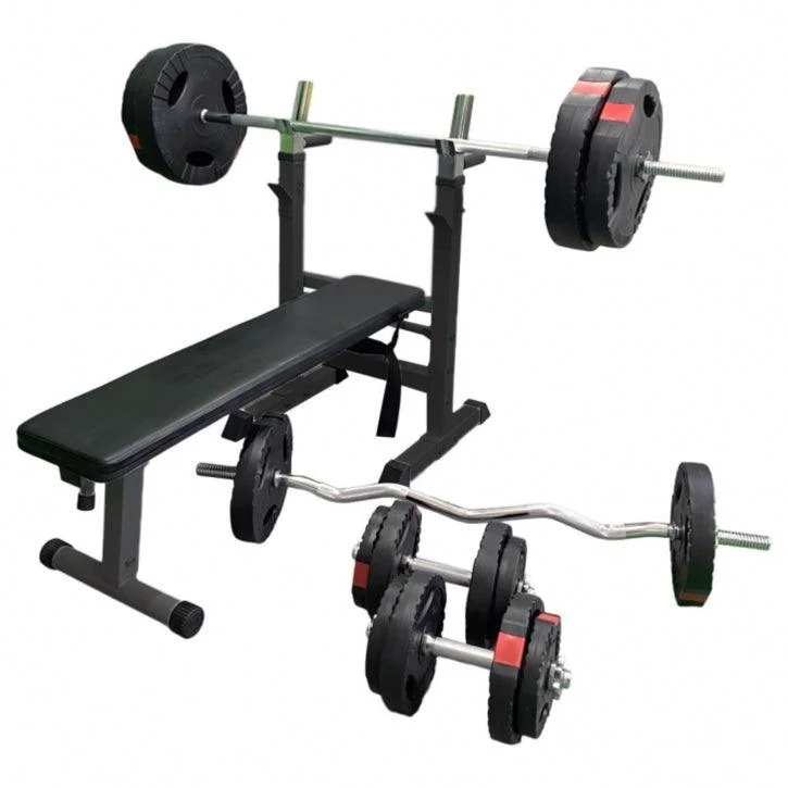 Banc de musculation avec set d'haltères 100 kg