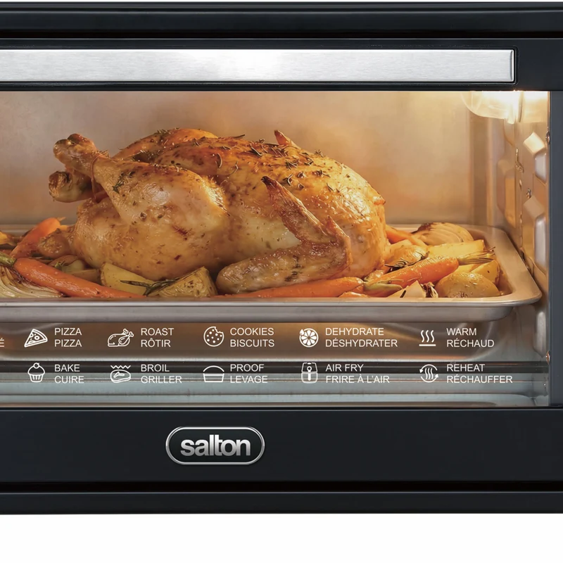 Salton NuRetro Digital Air Fryer Toaster Oven - Midnight Black
