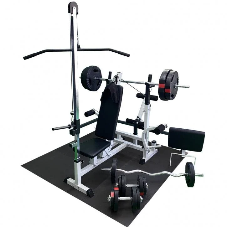 Banc de musculation multifonction universel avec 46 pièces