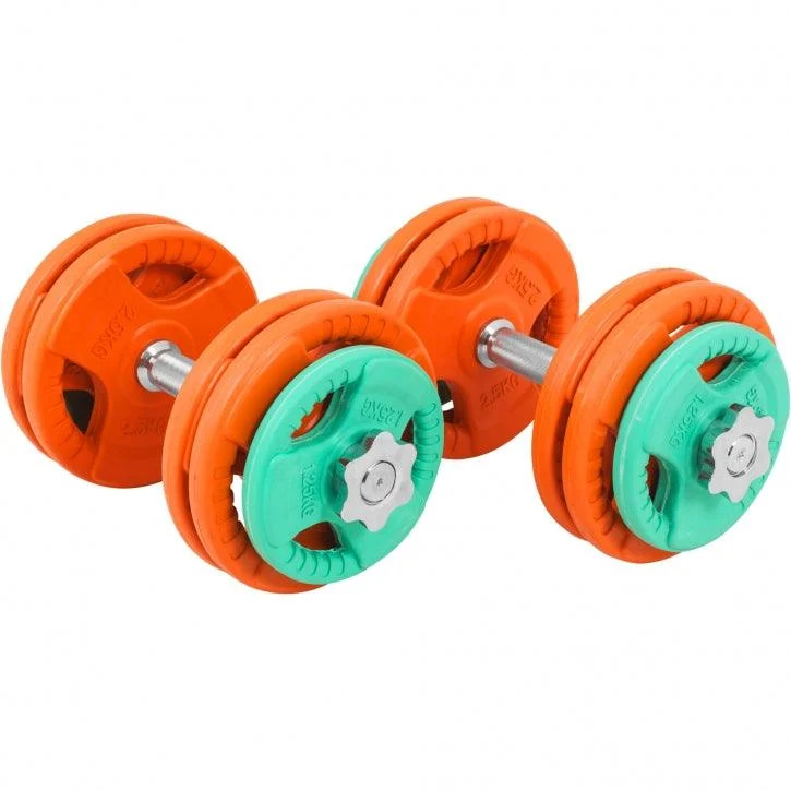 Set d'haltères 30 kg avec stop-disques