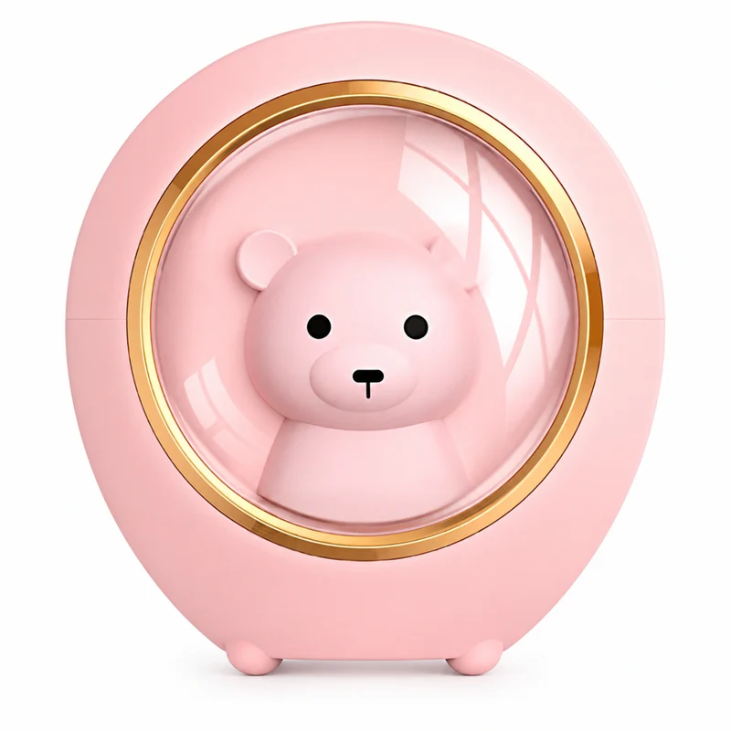 Artikl - Humidificateur motif ours à la fenêtre - 200 mL - rose