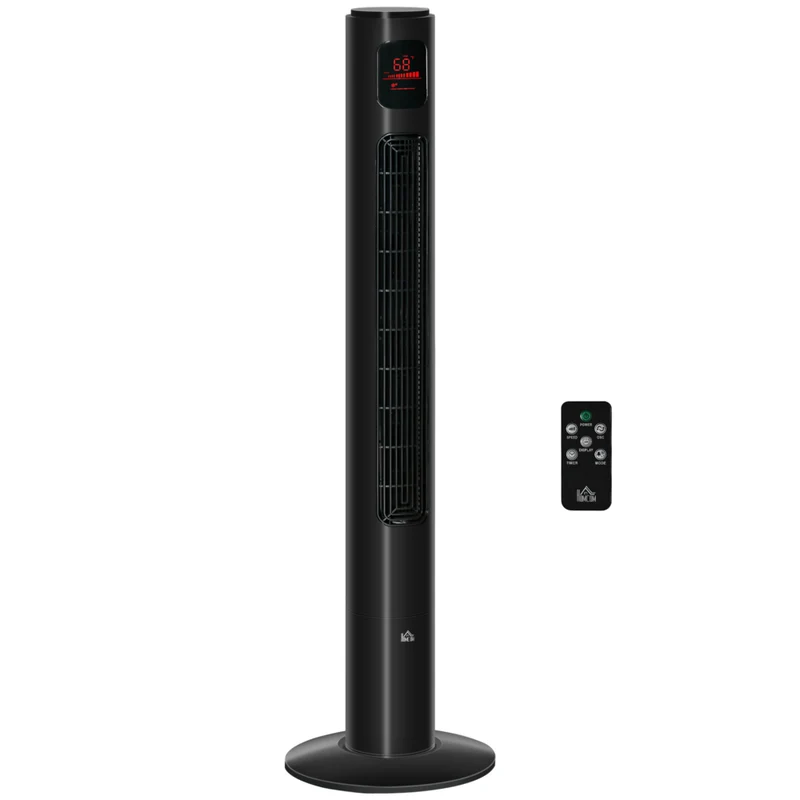 HOMCOM - Ventilateur tour sur pied 46 po H pour la maison avec oscillation et minuterie 12H - noir