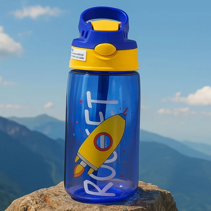 Gourde enfant Paille | HydraKid Colorée Sans BPA 480ml