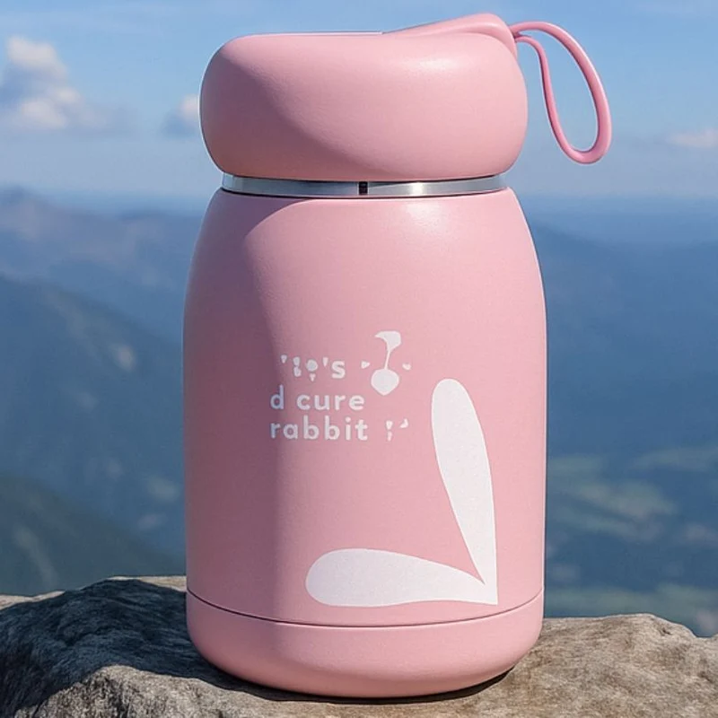 Gourde inox enfant 320 ml avec bouchon à vis – BunnyFlow