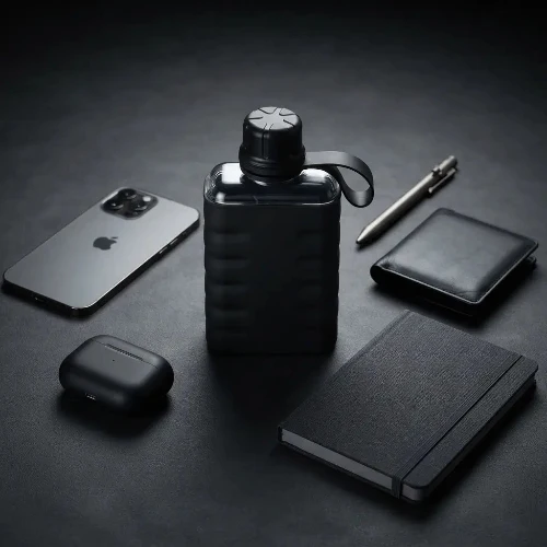 Gourde Plate et Carrée Réutilisable 240 ml | Collection Nomade