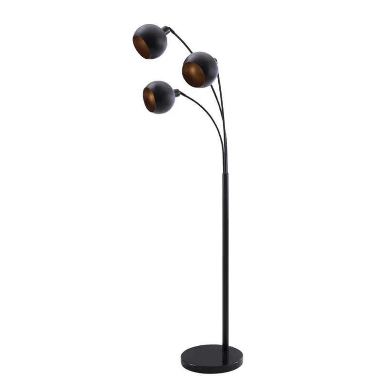 Monarch Specialties 9648 71"H Floor Lamp - Black Metal/Contemporary