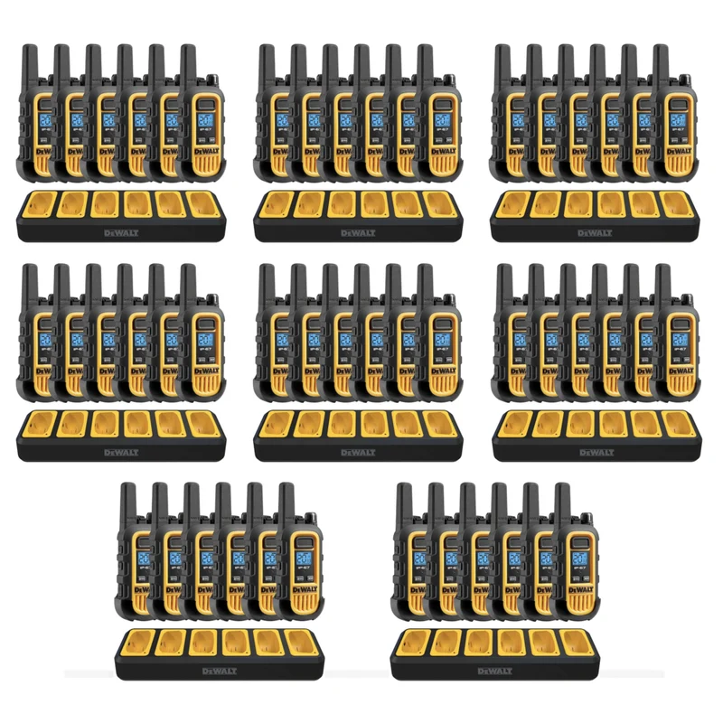 DEWALT - DXFRS300 lot de 48 radios robustes avec 8 chargeurs à 6 ports