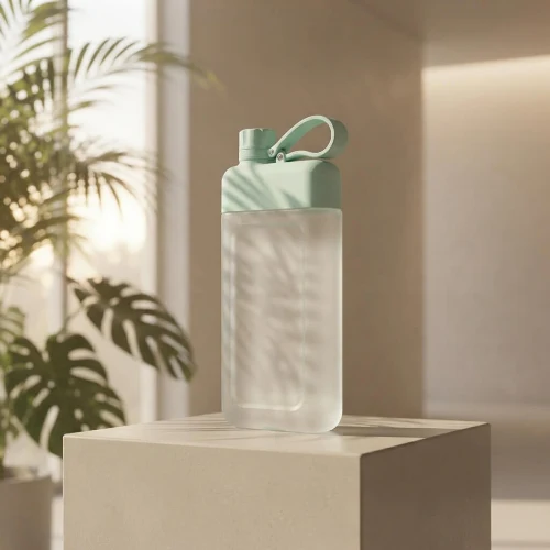 Gourde Plate Transparente 450ml | Bouteille d'Eau Fine pour Sac et Bureau