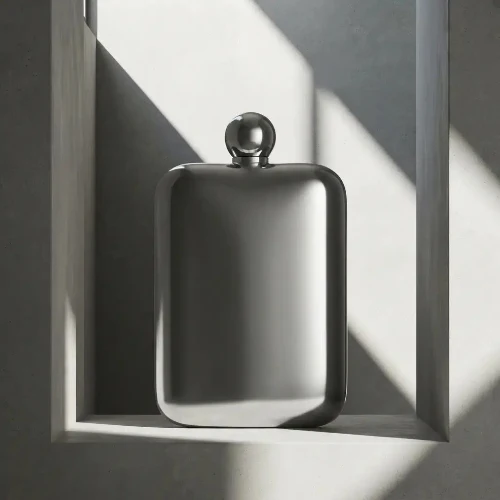 Gourde Plate et Flasque de Poche en Inox Miroir