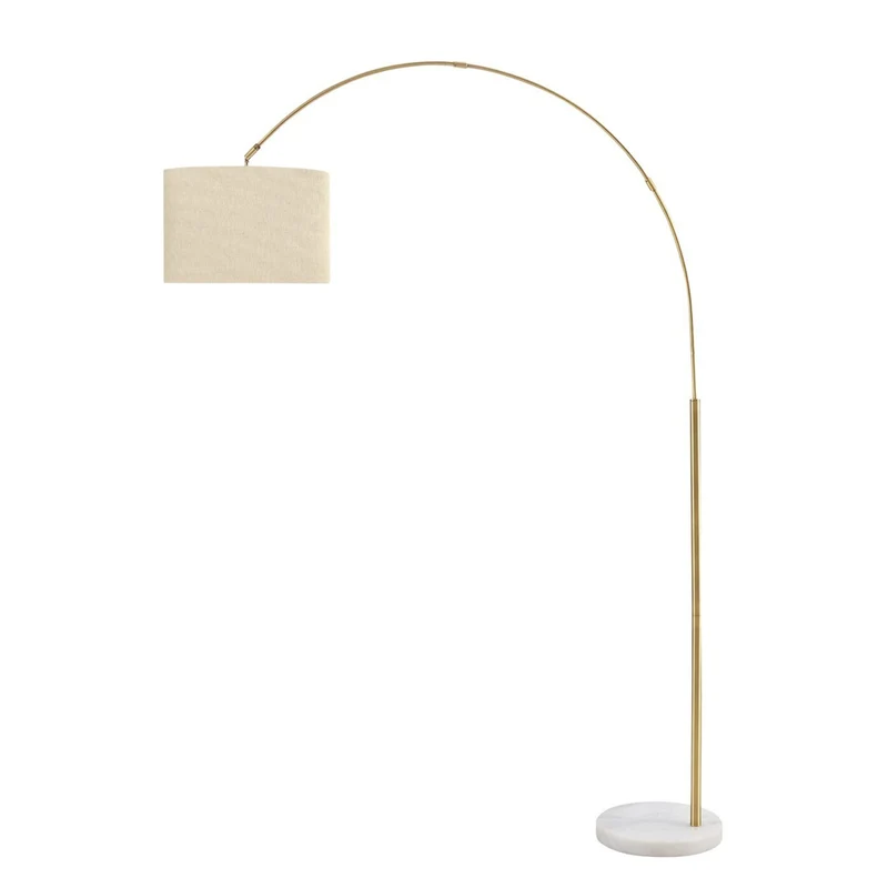 Monarch Specialties - 9640 79"H Lampadaire - Métal En Laiton/Abat-Jour Beige