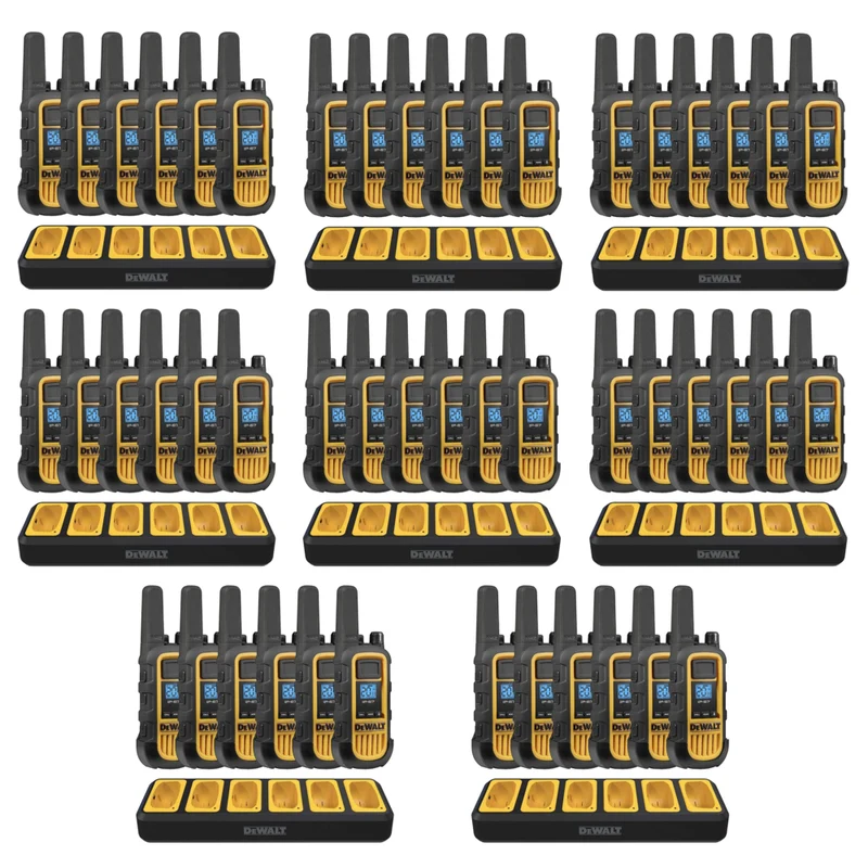 DEWALT Heavy Duty 48 DXFRS800 Radios with 8X 6 Port Chargers