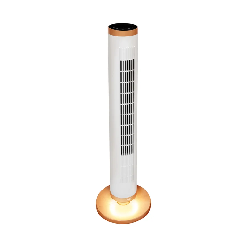 Seville Classics UltraSlimLine Oscillating Tower Fan with Light - White