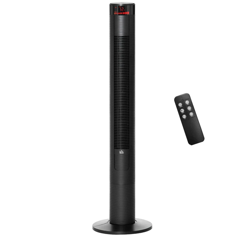 HOMCOM 46" Tower Fan for Bedroom with Remote Controller - Black