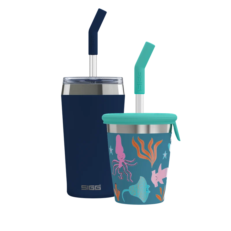 Family Bundle Helia – Night Ink & Kids Straw Cup Blue World