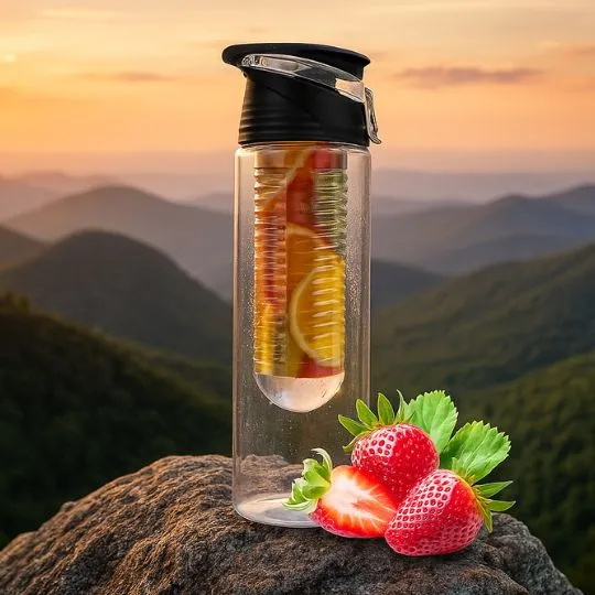 Gourde en Plastique - Aquafusion Noir Infuseur Fruits