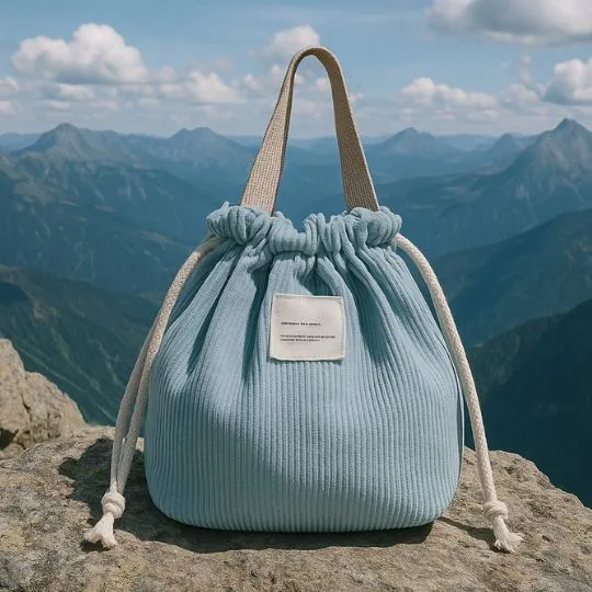 Lunch Bag - VelvetGo Velours Bleu