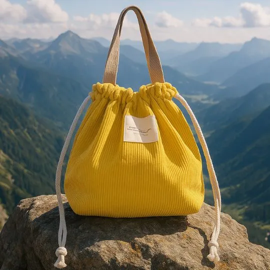 Lunch Bag - VelvetGo Velours Côtelé Jaune