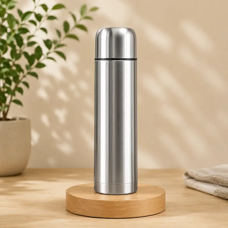 Gourde en inox argenté - Isotherme anti-fuite