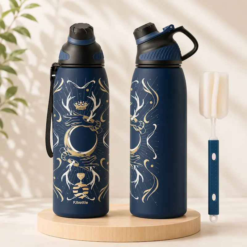 Gourde inox isotherme motif 1L - Zéro fuite | Hydravia