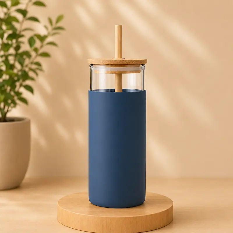 Bouteille en verre avec paille – Hydratation saine | Vetrya
