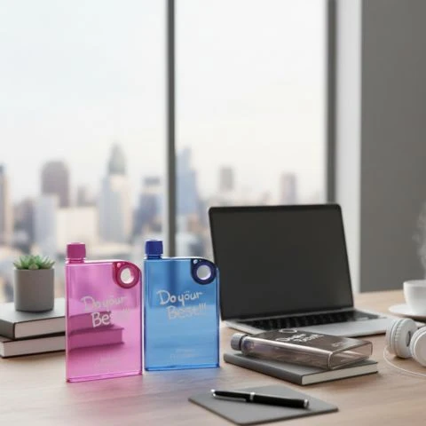Gourde Plate | HydraBook : L’Élégance d'une Hydratation Libre, Fine et Sans BPA au Format A5