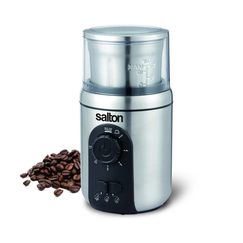 Salton - Moulin à café "intelligent" en acier inoxydable