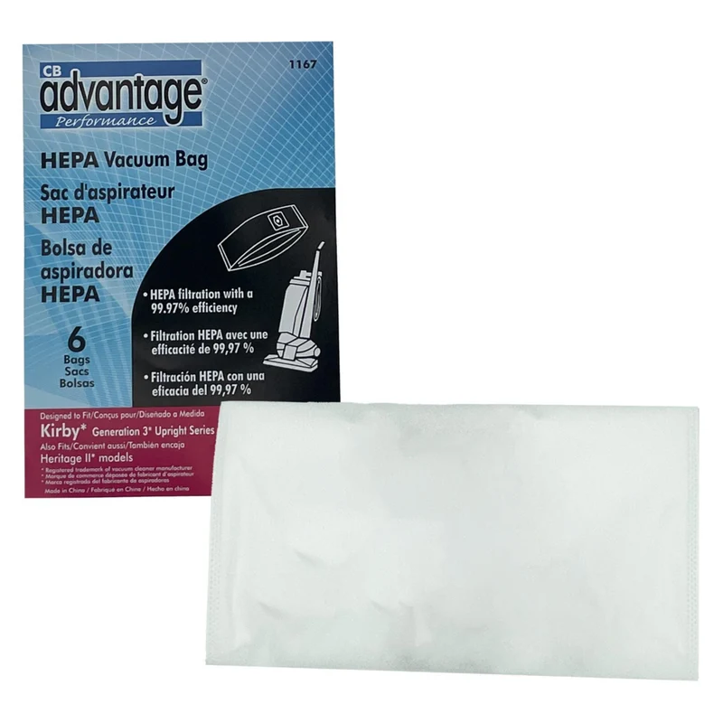 Advantage - Sac en tissu HEPA de remplacement - Kirby Generation 3 - Paquet de 6
