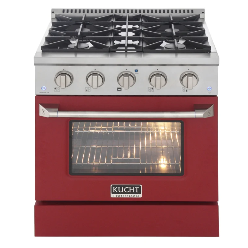Kucht - 30 po Série KDF Cuisinière Pro Style au gaz propane - Acier inoxydable/Rouge